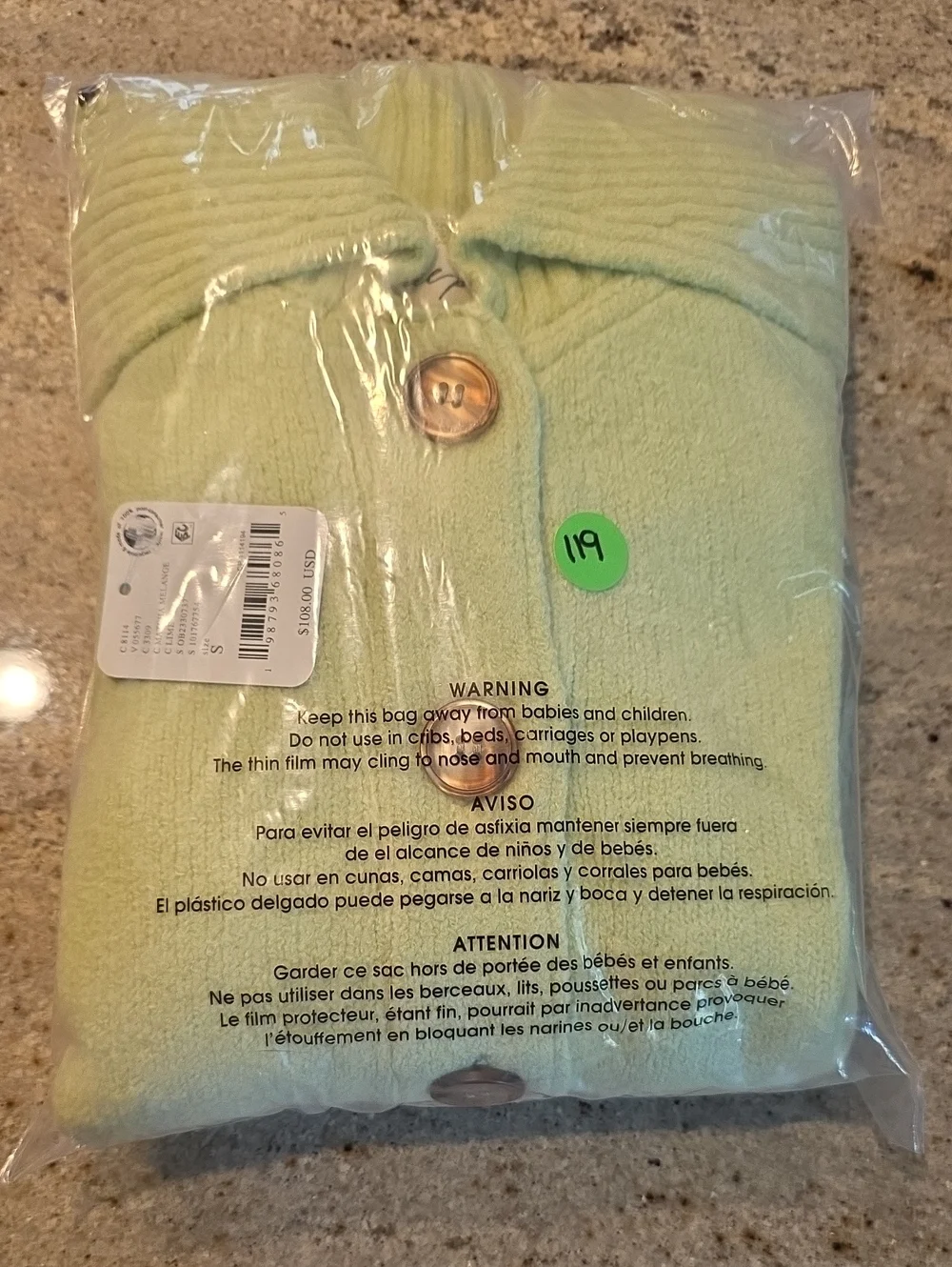 Free People Trading Up Polo Sweater Matcha Melange-Small-NWT